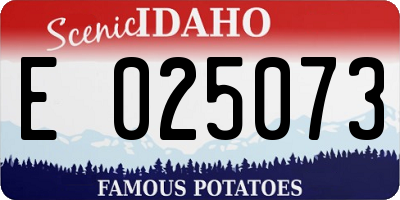 ID license plate E025073