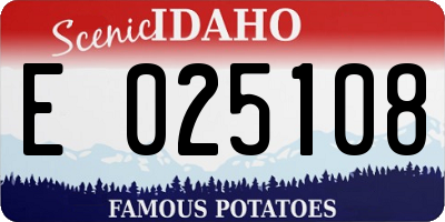 ID license plate E025108