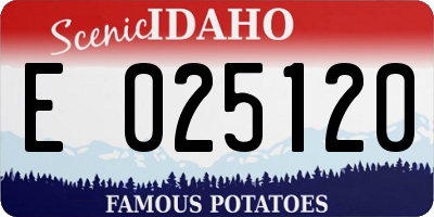 ID license plate E025120