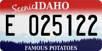 ID license plate E025122