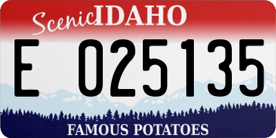 ID license plate E025135