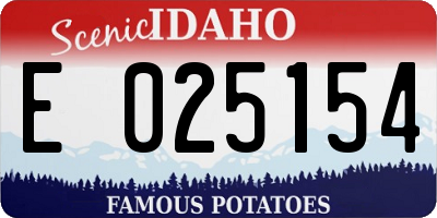 ID license plate E025154