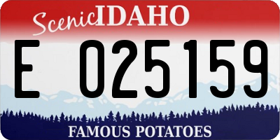 ID license plate E025159