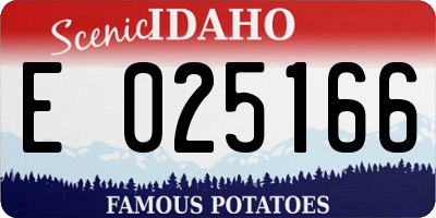 ID license plate E025166