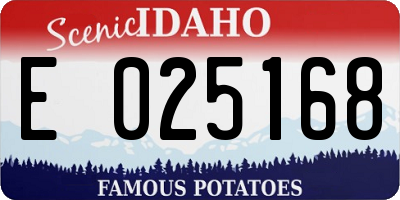 ID license plate E025168