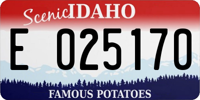 ID license plate E025170