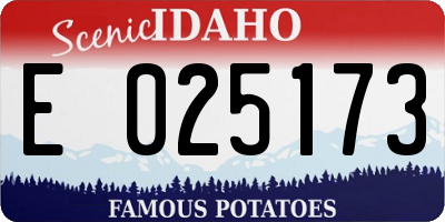 ID license plate E025173
