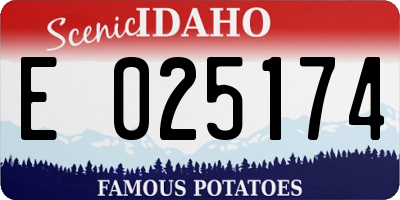 ID license plate E025174