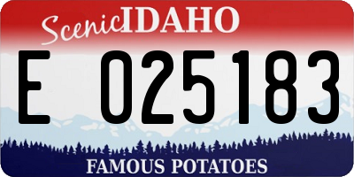 ID license plate E025183
