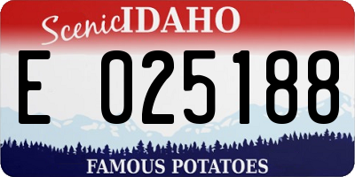 ID license plate E025188