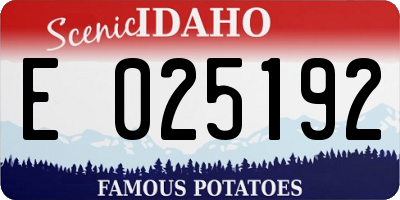 ID license plate E025192