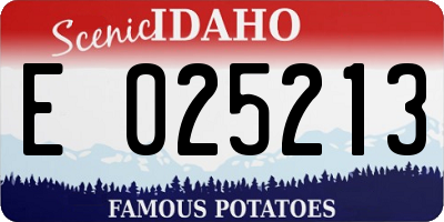 ID license plate E025213