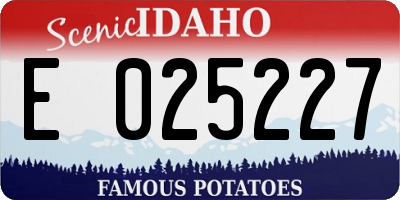 ID license plate E025227