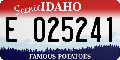 ID license plate E025241