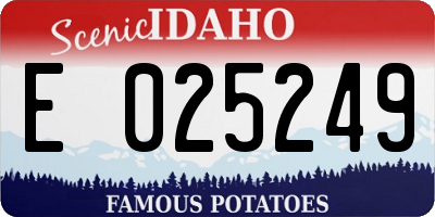 ID license plate E025249