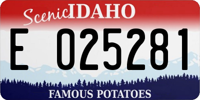 ID license plate E025281