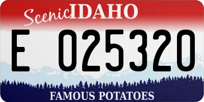 ID license plate E025320