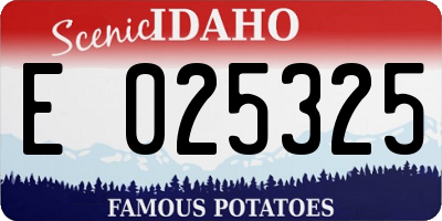 ID license plate E025325