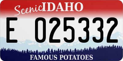 ID license plate E025332