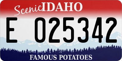 ID license plate E025342