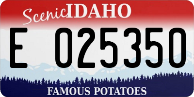 ID license plate E025350