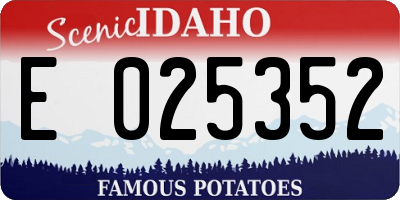 ID license plate E025352