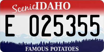 ID license plate E025355