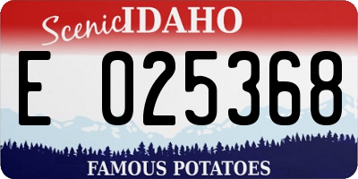 ID license plate E025368