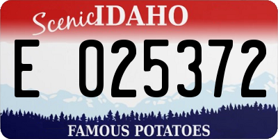 ID license plate E025372