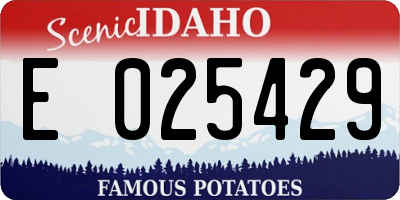 ID license plate E025429