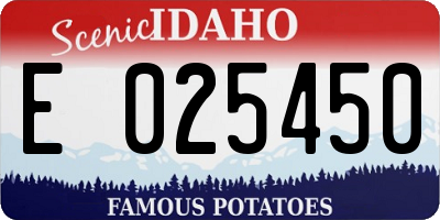 ID license plate E025450