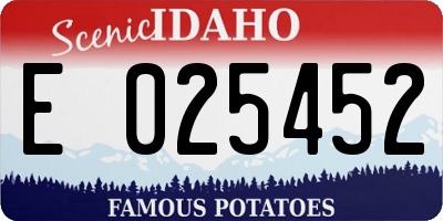 ID license plate E025452