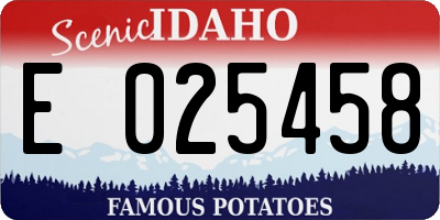 ID license plate E025458
