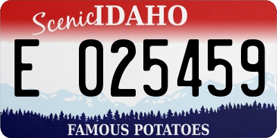 ID license plate E025459