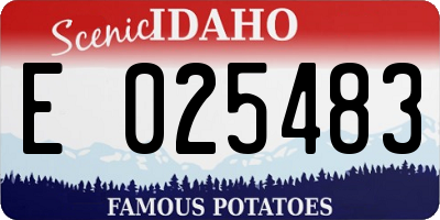ID license plate E025483