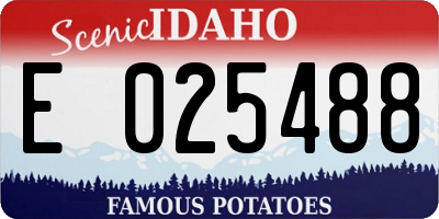 ID license plate E025488