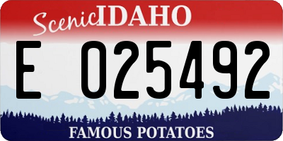 ID license plate E025492