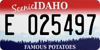 ID license plate E025497