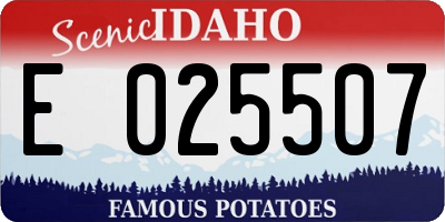 ID license plate E025507