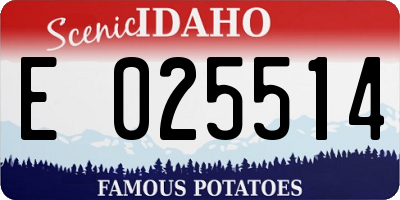 ID license plate E025514