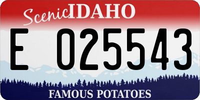 ID license plate E025543