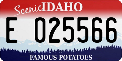 ID license plate E025566