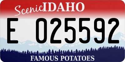 ID license plate E025592