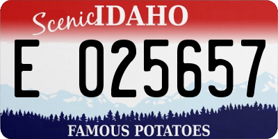 ID license plate E025657