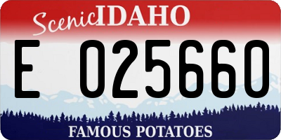 ID license plate E025660