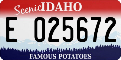 ID license plate E025672