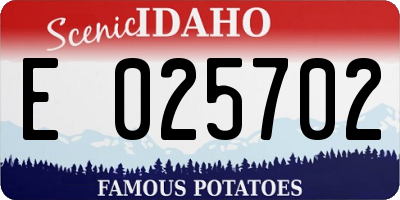 ID license plate E025702