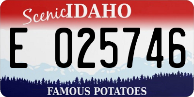 ID license plate E025746