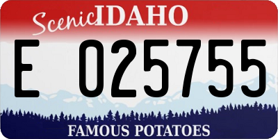 ID license plate E025755