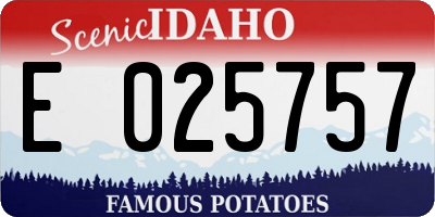 ID license plate E025757